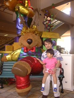 with a reindeer